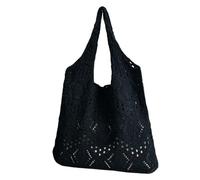 YIZITU Women Fashion Hollowed Out Knitted Beach Bag Solid Color Crocheted Underarm Shoulder Bag Large Capacity Shopping Handbag Crocheted Shoulder