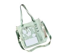 YIZITU Women Japanese High School Girls Shoulder Crossbody Bag Casual Simple Fashion Aesthetic Handbag Transparent Sweet Itabag Campus Pin Display Handbag