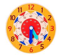 YIZITU Wooden Teaching Clock Learning Toy For Time Hour Cognition Learning Toy Teaching For Preschool Junior Grad