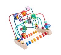 YIZITU Wooden Threading Beads Set For Preschoolers Shape Sorting And Cognitive Skill Building Roller Coasters Portable Toddler Sensory Learning Set