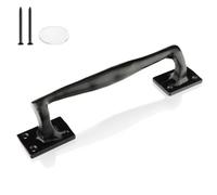YIZOR 1 Pack Cast Iron Door Handles, Black Stainless Steel Coated Square Base Handles, American Style Solid Furniture Pull Handles for Cabinet, Cupboard, Wardrobe