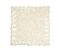 Yizunnu Vintage Hand Crochet Lace Doily Square Cotton Table Cover 80x80cm Beige Sofa Towel