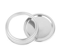 YiZYiF 10Pcs Mason Jar Split-Type Lids Stainless Steel Sealing Lids Leak Proof Rust Resistant Mason Storage Solid Caps for Regular Mouth Canning Jars Silver 68mm