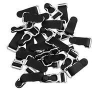 YiZYiF 30/50Pcs Leg Garter Belt Clip Plastic Garter Clips Garter Belt Clips Stockings Underwear Strap Clips Suspender Belt Clips Silver&Black One Size