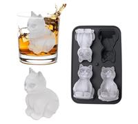 YiZYiF 3D Silicone Mould Ice Cube Mold Cute 3D Silicone Ice Cube Tray Gifts for Jelly Homemade Treats Chocolate Candy Cat One Size