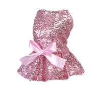 YiZYiF Bling Dog Dress Pet Luxury Princess Wedding Dresses Puppy Sparkly Sequin Summer Clothes for Chihuahua Pink S
