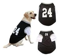 YiZYiF Contrast Color Dog Basketball Jersey Sporty Apparel for Large Dogs Breathable Pet Sports Wear for Labrador Black L