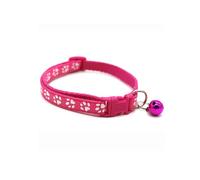 YiZYiF Cute Breakaway Cat Collar Soft Paw Print Design with Bell Adjustable Safety Collar for Kittens Small Pets Hot Pink One Size