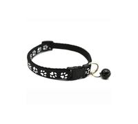 YiZYiF Cute Breakaway Cat Collar Soft Paw Print Design with Bell Adjustable Safety Collar for Kittens Small Pets Black One Size