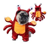 YiZYiF Cute Crab Cosplay Hoodie for Dogs Metallic Pet Hooded Costume for Halloween Birthday Parties Red S