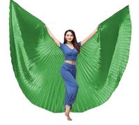 YiZYiF Easy-to-Use Belly Dance Wings Beginners Stickless Design for Natural Arm Movement Flowing Wings for Practice Adult Green One Size