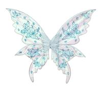 YiZYiF Elegant Organza Fairy Wings with Sparkle Detail Lightweight Butterfly Design with Secure Elastic Band for Costume Blue One Size