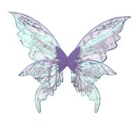 YiZYiF Elegant Organza Fairy Wings with Sparkle Detail Lightweight Butterfly Design with Secure Elastic Band for Costume Purple One Size