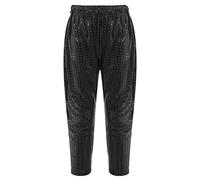 YiZYiF Girls Boys Sequins Dance Pants Sparkle Sweatpants Hip Hop Jazz Street Dance Trousers Performance Bottoms Dancewear Black 7-8 Years