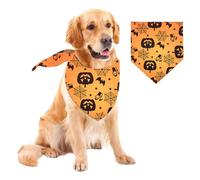 YiZYiF Halloween Dog Neck Gaiter Bandana Reversible Pumpkin Cobweb Cooling Scarf for Large Medium Small Dogs Yellow One Size