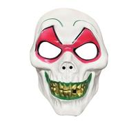 YiZYiF Horror Clown Face Mask for Adults Creepy Detailed Design with Adjustable Straps for Halloween Cosplay Themed Events Gold Tooth Red Eyes One Size