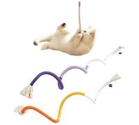 YiZYiF Interactive Kicker Toy Cats Rope Chew Toy for Biting and Kicking Dental Health Toys for Indoor Cats All Breeds Purple Orange One Size