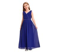 YiZYiF Juniors Bridesmaid Dress for Girls Beaded A Line Pageant Evening Ball Gown Special Occasion Dresses Z Royal Blue 15-16 Years
