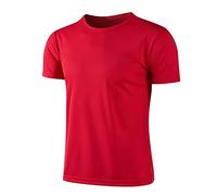YiZYiF Kids Boys Dry-Fit Sport Tops Moisture Wicking Athletic Short Sleeve Workout Performance Short-Sleeve T-Shirt Red C 6-7 Years