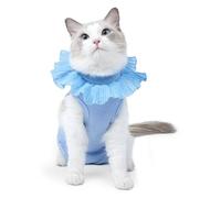 YiZYiF Kitten Surgical Clothes Cat Recovery Suit for Abdominal Wounds Soft Pet Clothes Anti-Licking After Surgery Wear E-Collar Alternative Sky Blue M