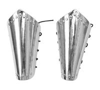 YiZYiF Medieval Arm Guards with Lacing Gladiators Knight Arm Armor Viking Wrist Armor Gauntlet Cosplay Carnival Accessories Silver One Size
