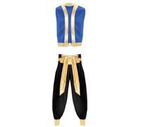 YiZYiF Mens Arabian Prince Set Halloween Toad Costume Stage Performance Vest With Pants Black L