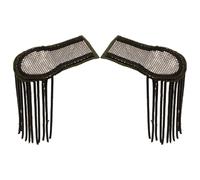 YiZYiF Napoleonic Vintage Epaulette Replica Historical Cord Brass Button Military Uniform War Film Costume Accessory Black Bronze One Size