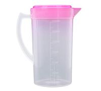 YiZYiF Plastic Pitcher Jug with Lid and Pouring Spout Large Capacity Measuring Water Pitcher for Cold Tea Beverage Drink Beer Juice Pink 1500ml