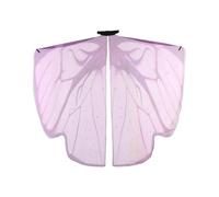 YiZYiF Professional Butterfly Dance Cape Flowing Sheer Wing Cloak with Elastic Arm Straps for Belly Dancers Performers Purple One Size