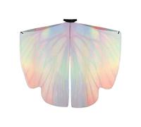 YiZYiF Professional Butterfly Dance Cape Flowing Sheer Wing Cloak with Elastic Arm Straps for Belly Dancers Performers Colorful One Size