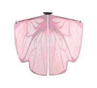 YiZYiF Professional Butterfly Dance Cape Flowing Sheer Wing Cloak with Elastic Arm Straps for Belly Dancers Performers Rose Red One Size