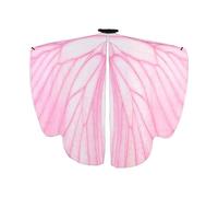 YiZYiF Professional Butterfly Dance Cape Flowing Sheer Wing Cloak with Elastic Arm Straps for Belly Dancers Performers Rose Pink One Size