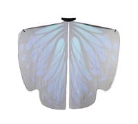YiZYiF Professional Butterfly Dance Cape Flowing Sheer Wing Cloak with Elastic Arm Straps for Belly Dancers Performers Royal Blue One Size