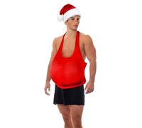 YiZYiF Professional Grade Santa Claus Suit with Removable Pillow Belly Complete Outfit Set for Christmas Events Red One Size