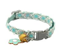 YiZYiF Soft Lace Flower Trimmed Cat Collar with Lovely Bell and Pendant Soft Buckle Closure Dog Collars Breakaway Light Blue One Size