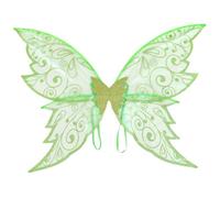 YiZYiF Sparkling Fairy Wings with Accessories Adjustable Elastic Bands Magic Wand Floral Garland for Costume Parties 1Pc Green One Size