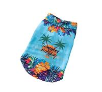 YiZYiF Summer Hawaiian Style Pet Shirt Tropical Print Breathable T-Shirt for Small Medium Dogs Cats Beachwear Blue S
