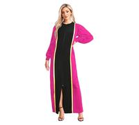 YiZYiF Unisex Women Men Clergy Cassock Robe Contrast Color Long Sleeve Church Choir Robe Clergy Maxi Robe Hot Pink L