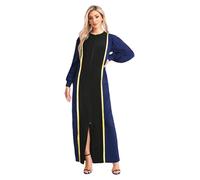 YiZYiF Unisex Women Men Clergy Cassock Robe Contrast Color Long Sleeve Church Choir Robe Clergy Maxi Robe Navy Blue XXL