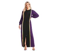 YiZYiF Unisex Women Men Clergy Cassock Robe Contrast Color Long Sleeve Church Choir Robe Clergy Maxi Robe Purple S