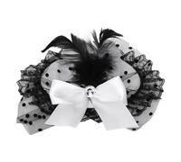 YiZYiF Vintage Fascinator Hats Small Tea Party Hair Clips Women Girls Elegant Kentucky Bridal Shower Wedding Accessories White 1 One Size