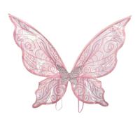 YiZYiF Women’s Glitter Butterfly Wings + Elf Ears Kit, Elastic Straps & Fairy Stick Pink One Size