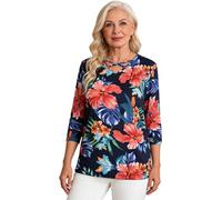 YiZYiF Women’s Open-Back Adaptive Criss Cross Neckline Top for Elderly Caring Alzheimer Patient Navy Blue L