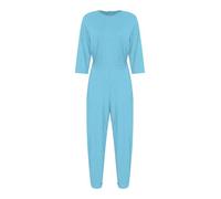 YiZYiF Women's Alzheimers Anti-Strip Jumpsuit Long Sleeve Nursing Rompers for Dementia Special Needs and Disabilities Light Blue S
