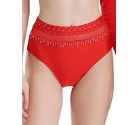 YiZYiF Women's Rhinestone Figure Ice Skating Knickers Ladies Dance Knickers Competition Underpants Red XXL