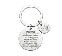 Yizzen Dad Gifts for Fathers Day from Son Daughter, Dad Keyring with Engraved Best Daddy, Presents for Grandad Stepdad Husband on Happy Birthday Chirstmas Easter (dear dad)
