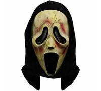 Yizzen Scream Mask, Ghostface Mask, Ghost Face Costume Adult, Scary Movie Outfit for Halloween Cosplay Party, Horror Merchandise for Teen Women, Classic Full Head Skull Face Natural Latex