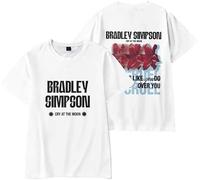 YIZZZFA Bradley Simpson The Panic Years 2025 T-Shirts, Unisex Round Neck Short Sleeve Printed for Music Fans,White,M