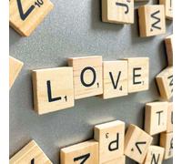 YJ PREMIUMS 200 PC Wood Magnetic Letter Tiles Magnets Big Large Square Wooden Alphabet Letters Tile Magnet Pieces for Fridge Refrigerator Wall Fun Learning Decorative Game Board for Adults