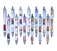 YJ PREMIUMS 13PC Highland Cow Pens Cute Kawaii Cows Print Pen Set Pattern Cowprint Milky Themed Journal Planner School Stuff Items Office Desk Accessories Supplies for Teen Girls Lover Women Gifts